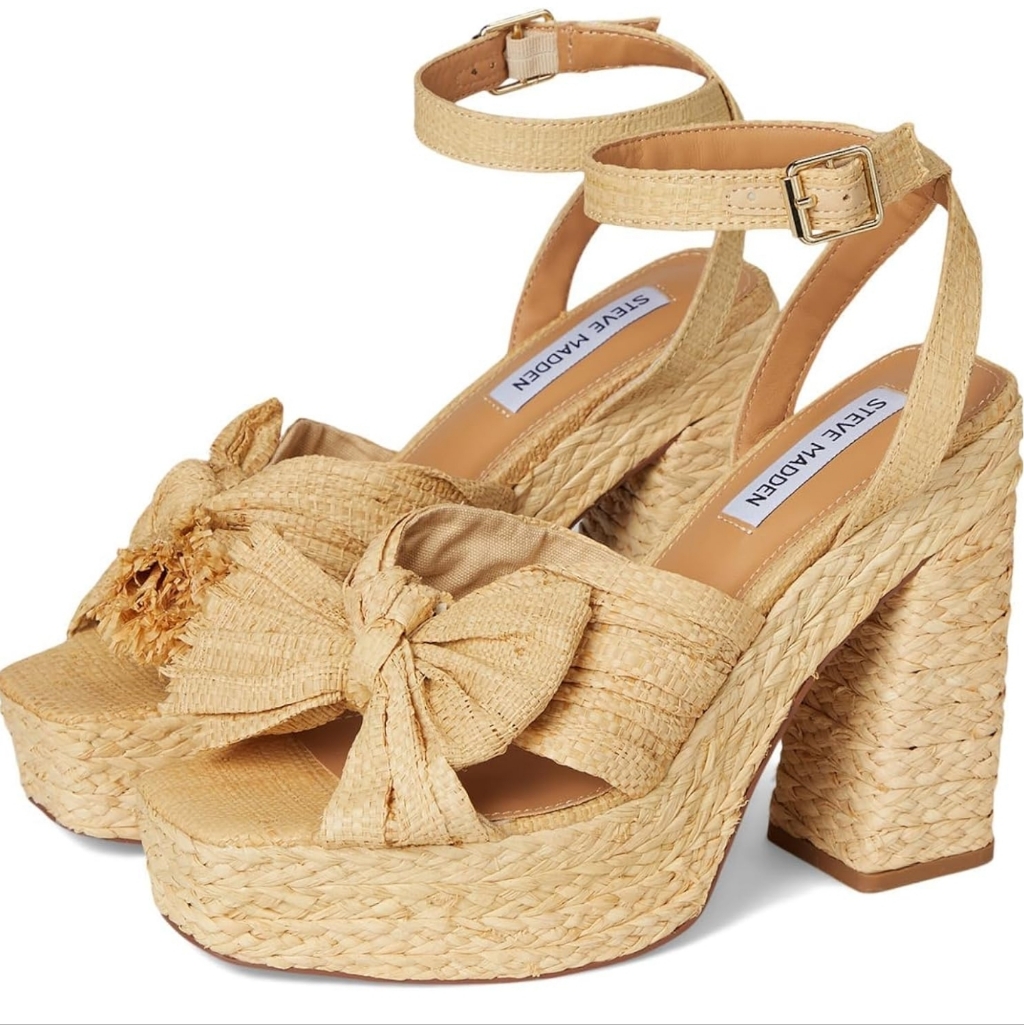Steve Madden Nwt Tan Woven Sandals Size 9